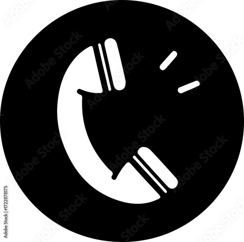Black and White Phone Call Icon