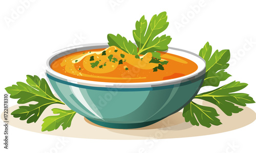 pumpkin soup with parsley
