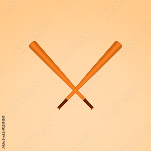 Illustration vector graphic of a cross baseball sticks.