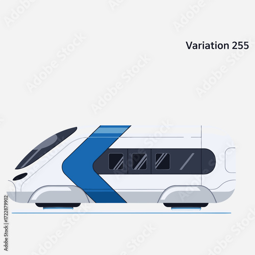 Sleek Modern Train Illustration Futuristic Rail Transportation Design with Clean Lines