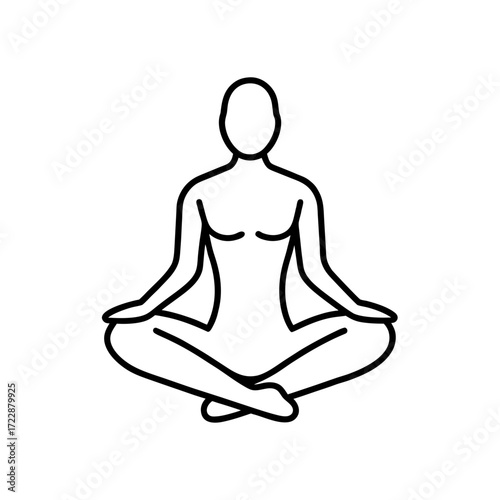 Person in lotus position pose on transparent background