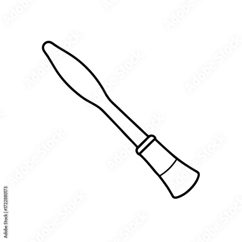 Outline of a spatula utensil on transparent background