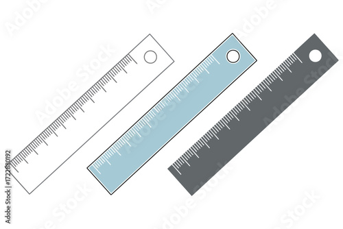 Vector art of set of rulers in different styles a versatile collection of measuring tools for various design and educational purposes, offering precision and clarity