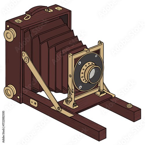 Antique camera vintage photography equipment old fashioned camera for photography enthusiasts image design