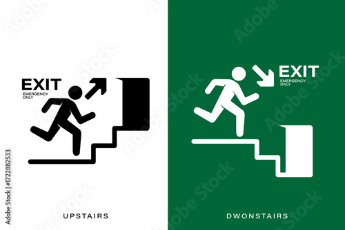 Emergency Exit Signs Upstairs and Downstairs