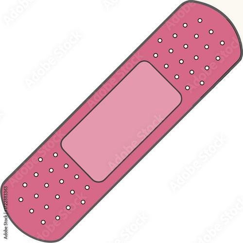 Cute pink bandage offers comfort and care for kids, symbolizing healing and protection with its adhesive design for minor injuries