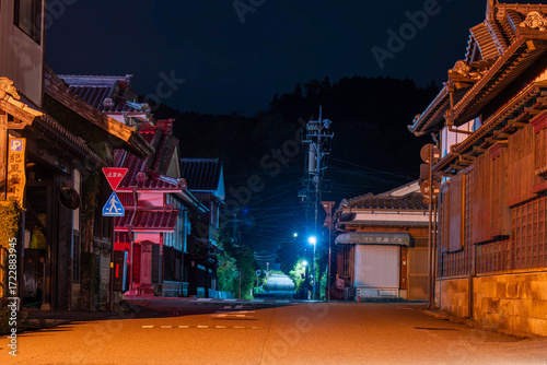 夜の宮崎県日南市飫肥