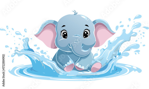 cartoon, animal, sea, fish, dolphin, whale, water