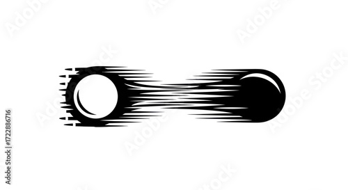 Abstract rendering of two dynamic spheres in high velocity motion effect illustration