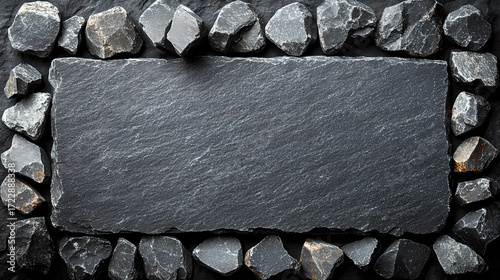 Raw molybdenum ore crystals on black shale with metallic reflections,showcasing strategic mineral resources and clean energy materials for industrial use.