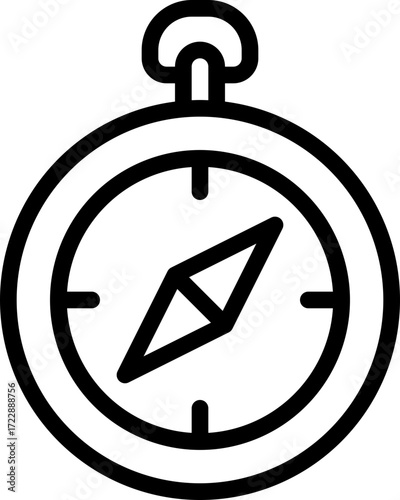 Black compass icon - outline