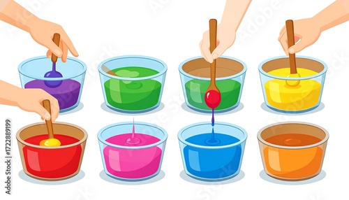 Colorful Paint Mixing Activity.