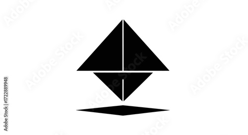 Geometric abstraction with pyramid shaped form in minimalist style black and white design Free Download Geometric abstraction with pyramid shaped form in minimalist style black and white design - GFXLoad