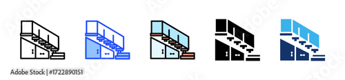 Under Stairs Storage Icon Collection With Multiple Styles