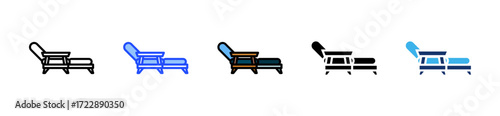 Lounge Chair Icon Collection With Multiple Styles