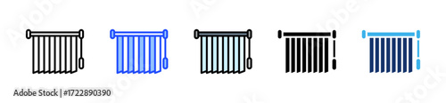 Window Blinds Icon Collection With Multiple Styles