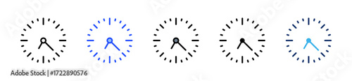 Wall Clock Icon Collection With Multiple Styles