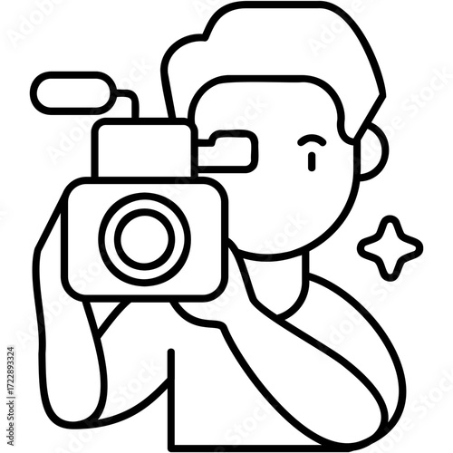 Line Art Videographer Icon