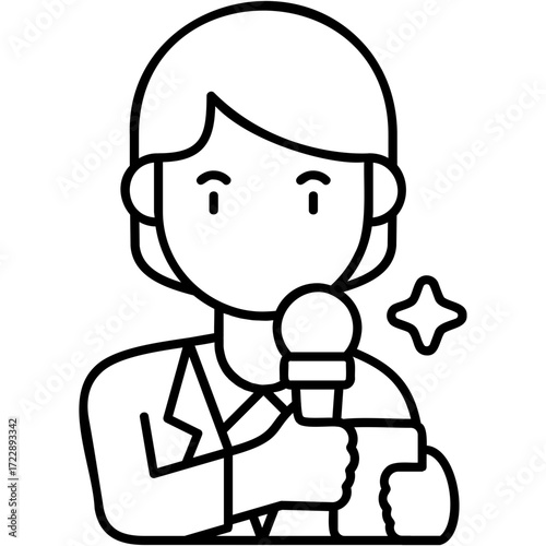 Line Art Master Of Ceremonies Icon