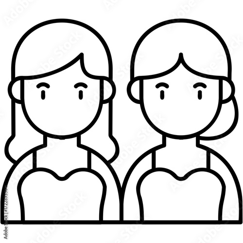 Line Art Bridesmaid Icon