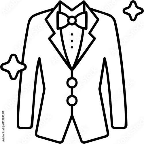 Line Art Tuxedo Icon