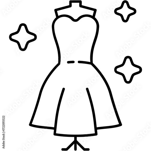 Line Art Wedding Dress Icon