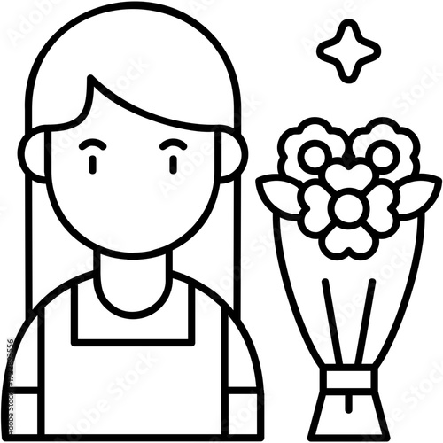 Line Art Florist Icon