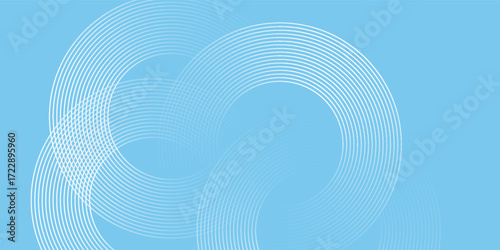 Abstract minimalist banner background, pastel colorful, blue and white gradations. Circle vector eps10