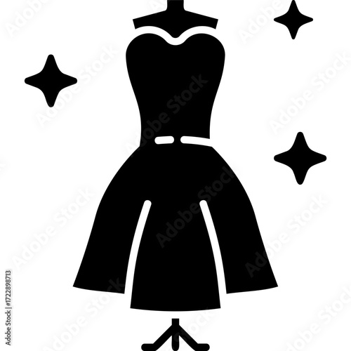 Solid Black Wedding Dress Icon