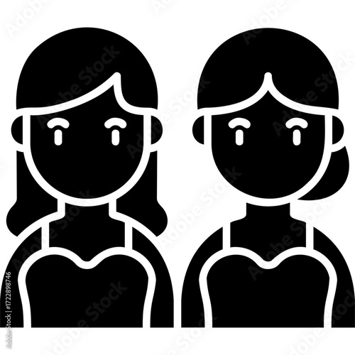 Solid Black Bridesmaid Icon