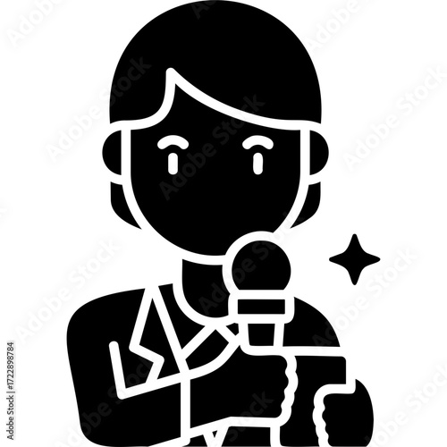Solid Black Master Of Ceremonies Icon