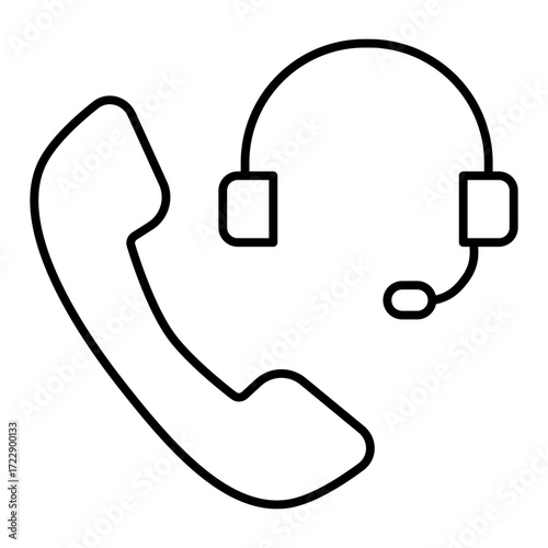 call center line icon with editable stroke