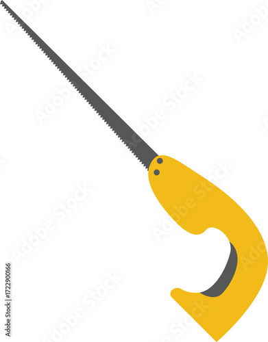 Keyhole saw illustration. Hand saw vector illustration in flat style