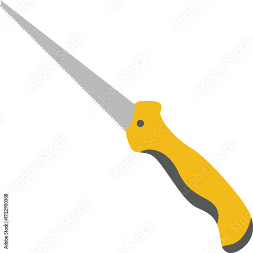 Wallboard saw illustration. Hand saw vector illustration in flat style