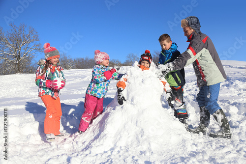 Kids in winter time