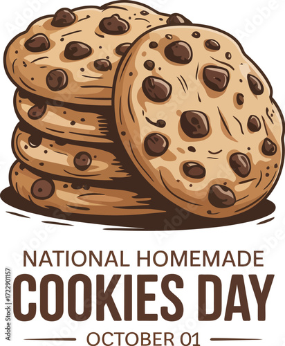 Delicious stack of homemade chocolate chip cookies for a sweet celebration