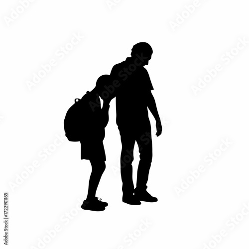 Counselor consoling student after loss silhouette