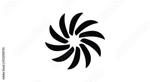 Abstract black spiral design on a white background simple and modern