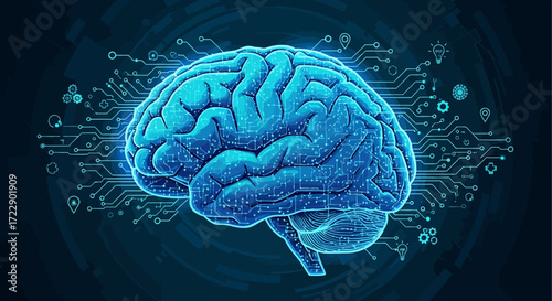Human Brain Anatomy Detailed Neural Network.