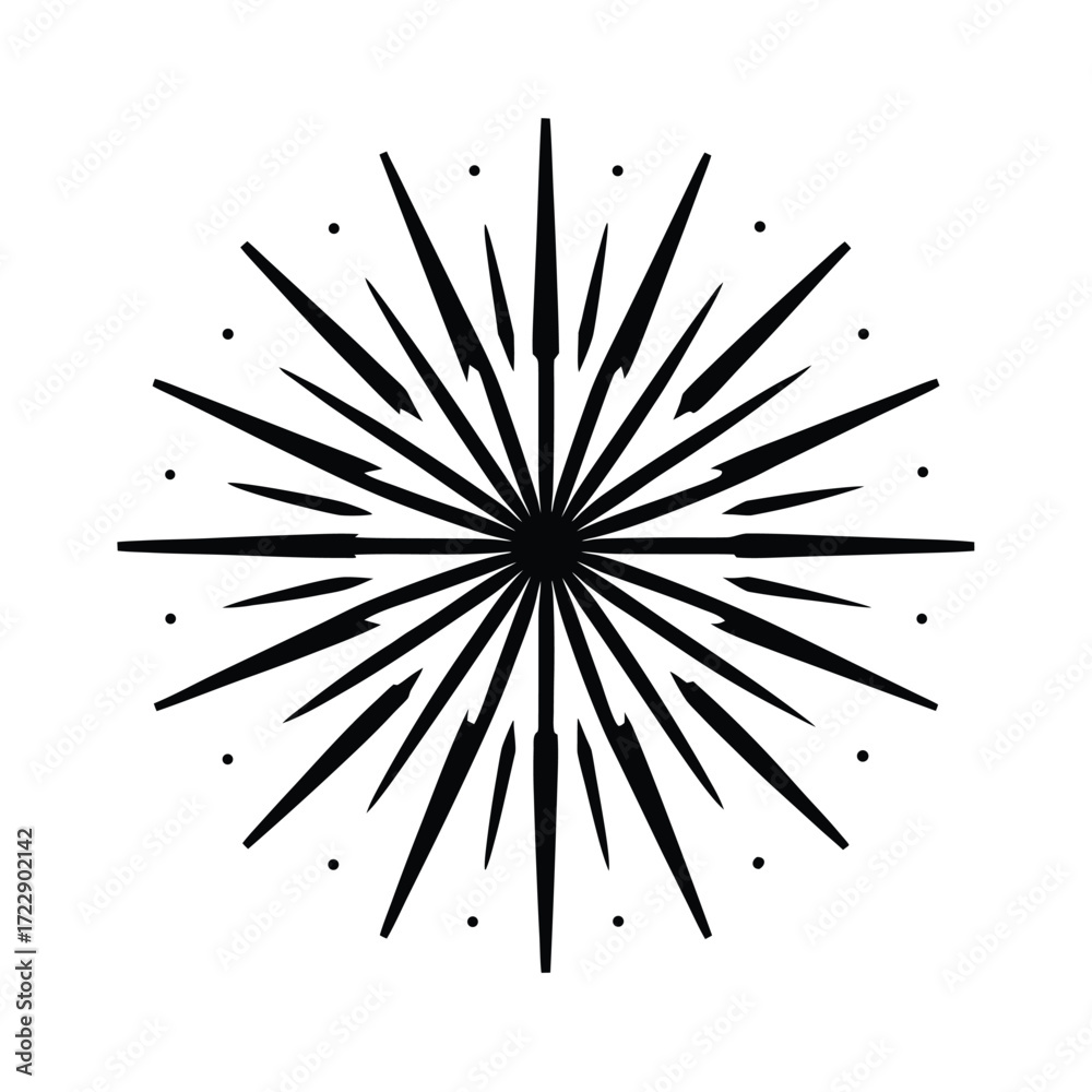 Obraz premium Flat Style Radial Firework With Glow