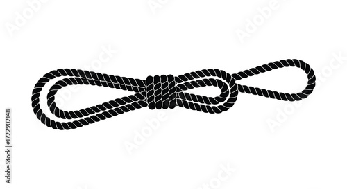 Detailed illustration of a tightly knotted rope against a plain white background