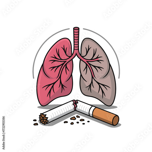 Broken Cigarette & Lungs