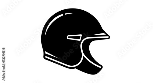 Bold silhouette of a protective helmet suitable for sports or construction safety