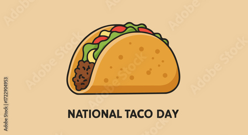 Vector illustration National taco day