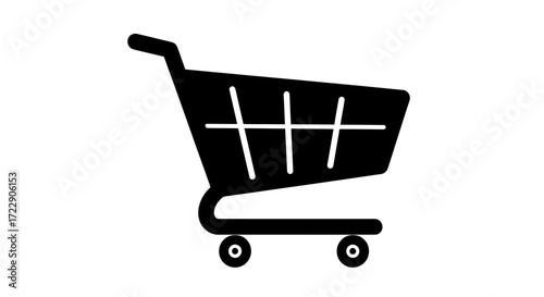 Minimalist shopping cart icon for e-commerce and online retail applications visuals
