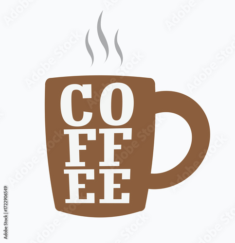 Stylish Hot Beverage Mug Vector Art with Subtle Steam: Contemporary Design for Café Menu Boards, Restaurant Promotions, and Food Blog Graphics.