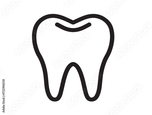 Flat minimalistic dental care medical tooth vector design