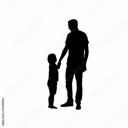 Counselor guiding child breathing exercise silhouette