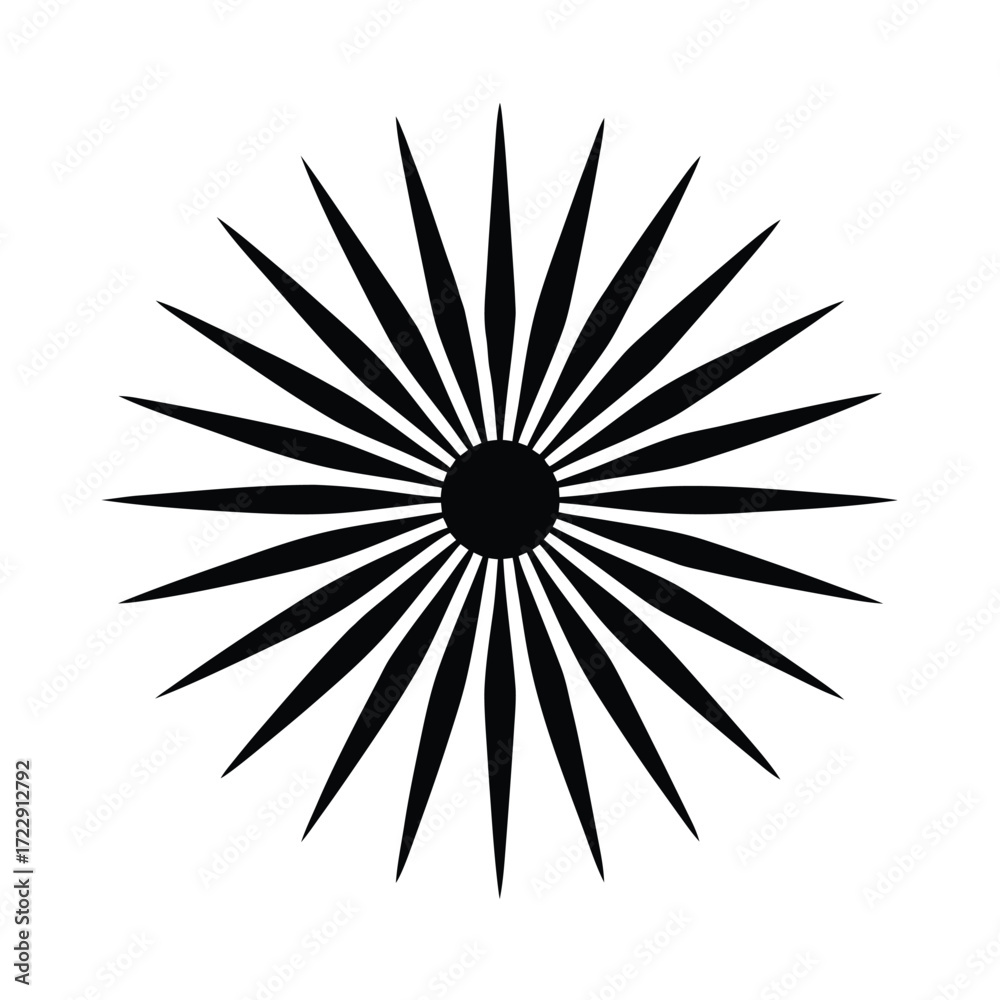 Obraz premium Abstract Sunburst Rays Icon Vector