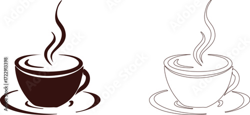 Coffee cup icon set. Cups of coffee tea collection. Hot drink icon. Disposable cup. Cup coffe with steam. Flat style. Vector Illustration. national coffee day.Coffee bean set.Coffee machine icon.Drink